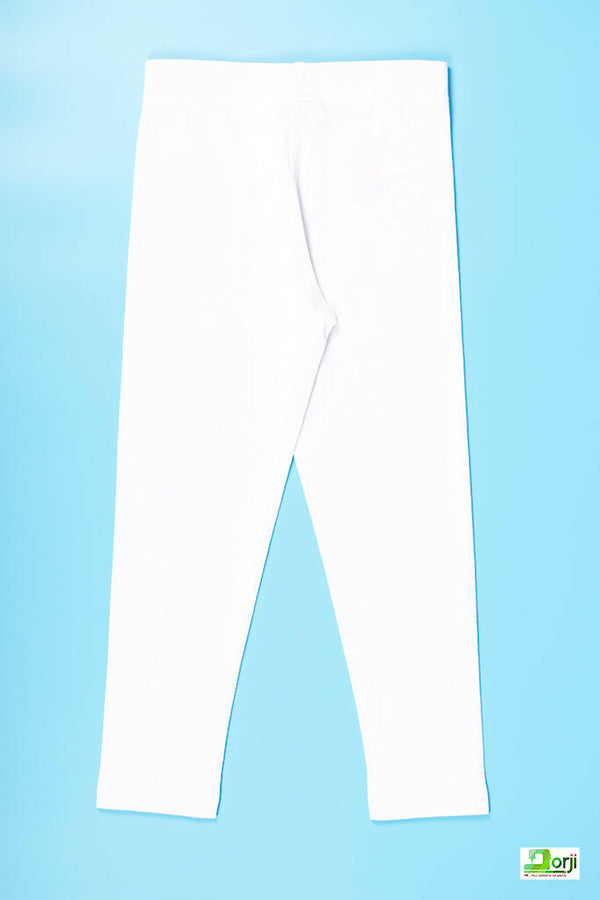 Girl's Full-Length White Leggings