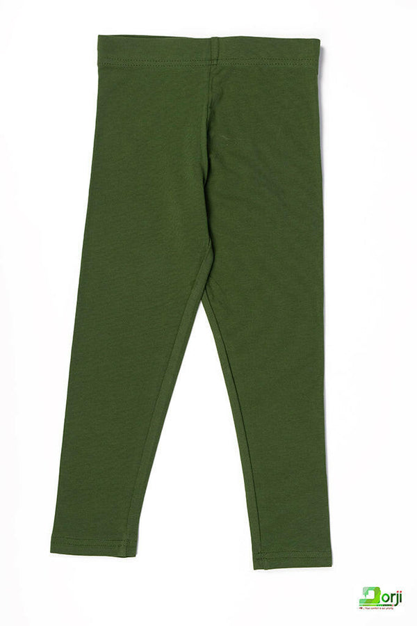 Girl's Full-Length Dark Green Leggings