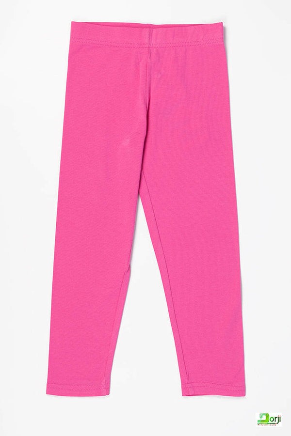Girl's Full-Length Pink Leggings
