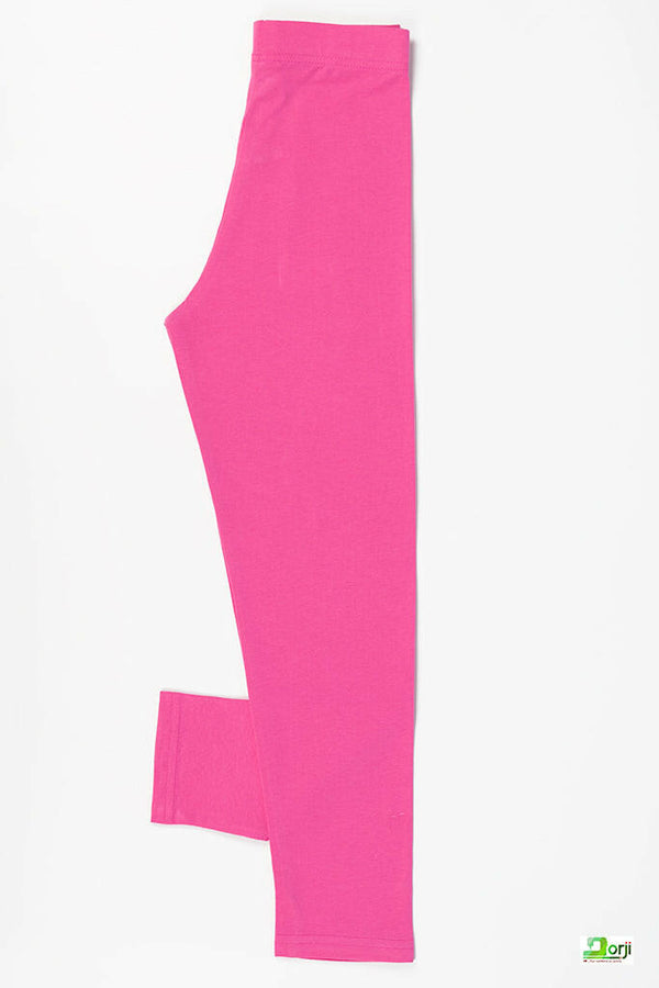 Girl's Full-Length Pink Leggings