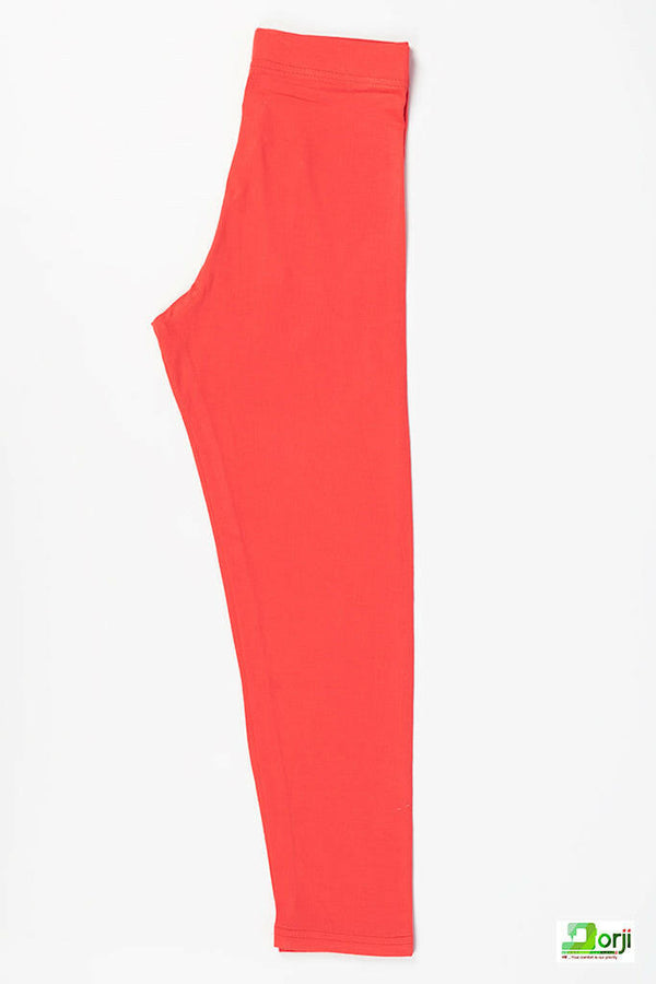 Girl's Full-Length Orange Leggings