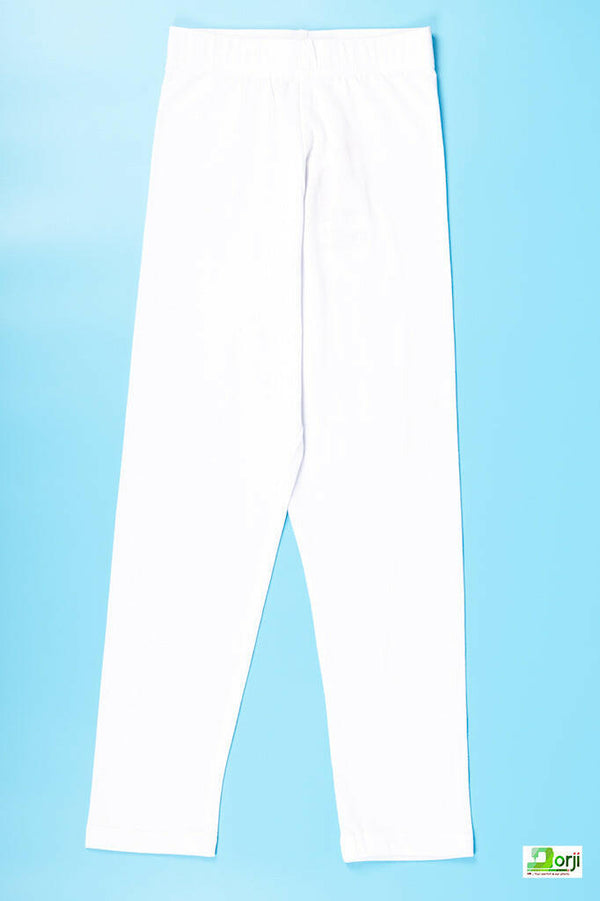 Girl's Full-Length White Leggings