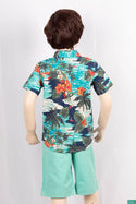 Boy’s half sleeve slim fit Shirts with floral summer beach print.