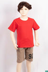 Boy's round neck regular fit short sleeve T-shirts.