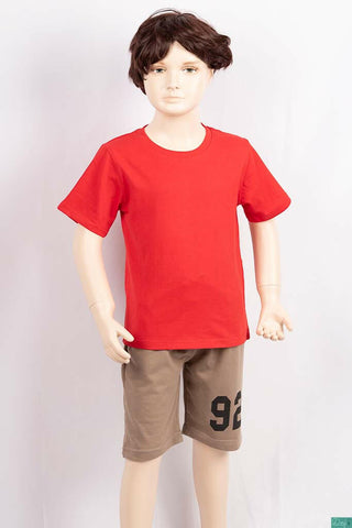 Boy's round neck regular fit short sleeve T-shirts.