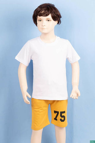 Boy's round neck regular fit short sleeve T-shirts.