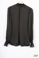 Ladies Black Ruffle top - Dorji