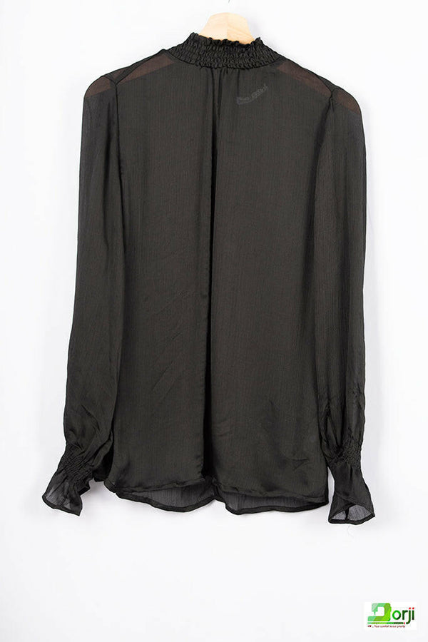 Ladies Black Ruffle top - Dorji