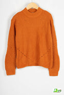 Round neck Girl's Knitwear with a weave full sleeve design