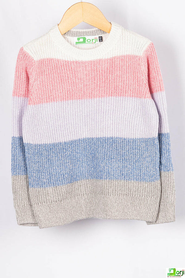 Girl's full sleeve slim fit woollen sweater in various shades