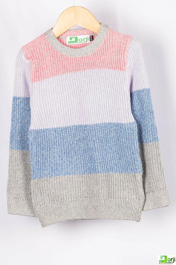 Girl's full sleeve slim fit woollen sweater in various shades