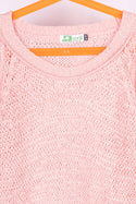 Girl's crew neck casual fit full sleeve Chunky knit short length sweater