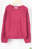 Girl’s full sleeve slim fit round neck knitted sparkle sweater in various colours. A very beautifully knitted comfortable sweater with 65% cotton & 35% polyester. Suitable for Winter and Spring.