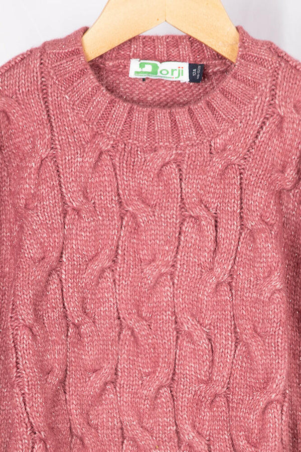 Girl’s full sleeve regular fit round neck woollen knitted sweater in various colours. A very beautifully knitted comfortable sweater with 65% cotton & 35% polyester.