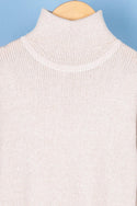 Girl’s full sleeve regular fit high neck sparkle sweater in Off white. A very soft comfortable sweater with 100% cotton.