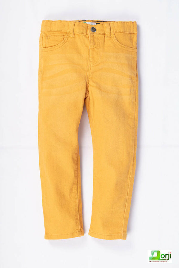 Girl's comfortable slim fit Jeggings in Mustard Yellow.