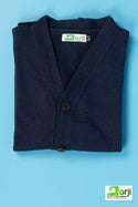 Girl's full sleeve casual fit Cardigan in Navy Blue.