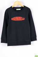 Girl's crew neck full sleeve jumper in Black.