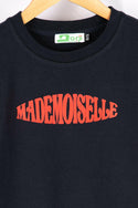 Girl's crew neck full sleeve jumper in Black.
