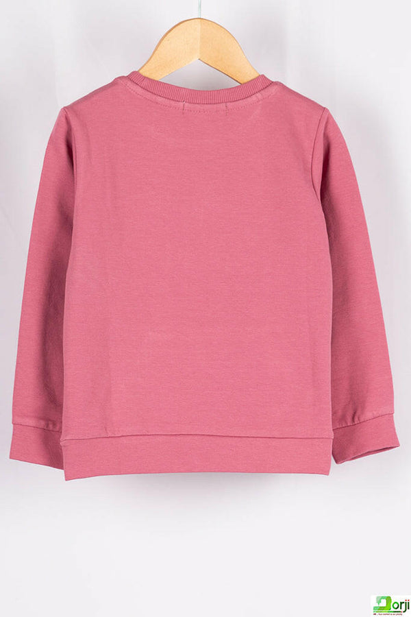Girl's full sleeve crew neck glittery sweety girl jumper.