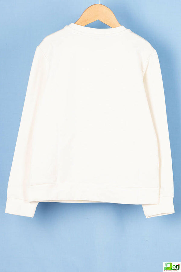 Girl's full sleeve crew neck glittery sweety girl jumper.