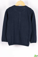 Girl's full sleeve casual fit cardigan with buttons in Navy Blue.