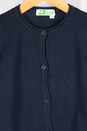 Girl's full sleeve casual fit cardigan with buttons in Navy Blue.