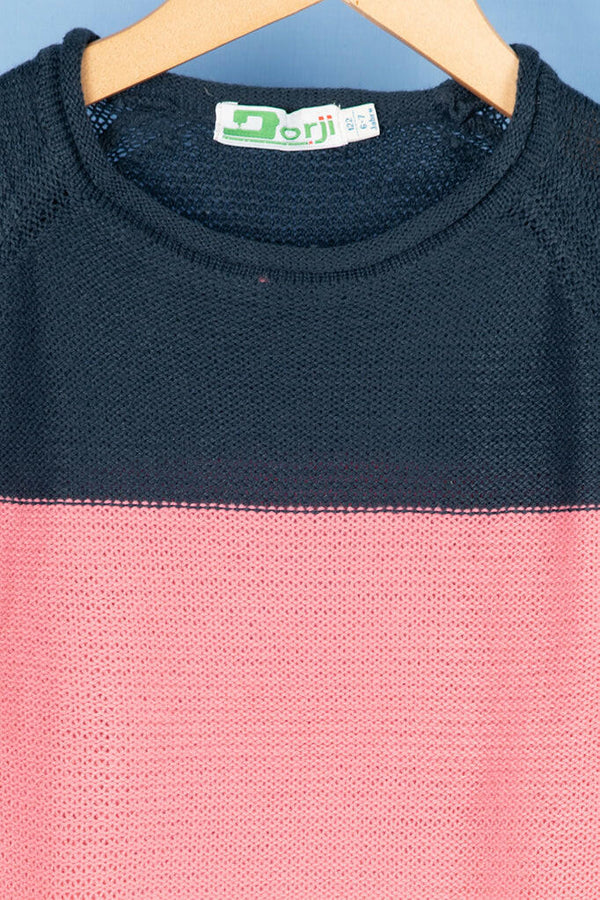 Girl's full sleeve casual fit crew neck 3 shades sweater in Pink White & Blue.