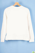 Girl's crew neck full sleeve jumper in White with a cute moon design on chest.
