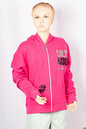 Girl's full sleeve casual fit hoodie with a glittery sequence Design on chest.