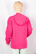 Girl's full sleeve casual fit hoodie with a glittery sequence Design on chest.