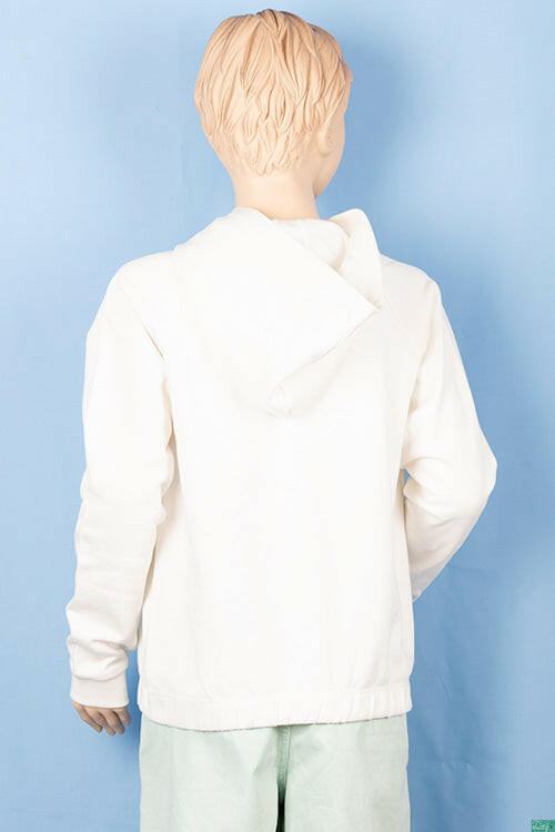 Girl's full sleeve casual fit hoodie with a glittery sequence Design on chest.