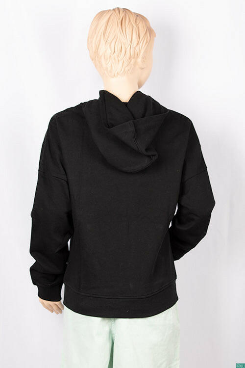 Girl's full sleeve casual fit hoodie with a glittery sequence Design on chest.
