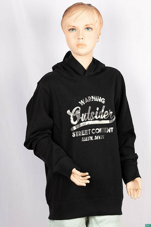 Girl's full sleeve casual fit hoodie in black with a nice cool Design on chest.