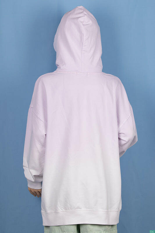 Girl's full sleeve casual fit hoodie on Lavender& White Shades.