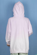 Girl's full sleeve casual fit hoodie on Lavender& White Shades.