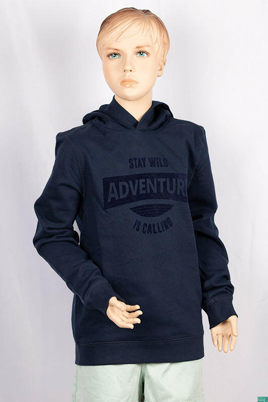 Girl's full sleeve casual fit basic hoodie in Navy