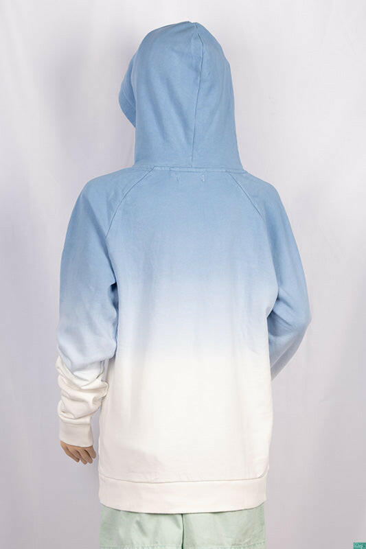 Girl's full sleeve casual fit hoodie on Sky Blue & White Shade with front pockets