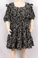 Girls short sleeve linen dresses with chest frills designed in various floral prints.