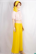 Ladies crop ruffle neck design ruffle half sleeve casual fit tops