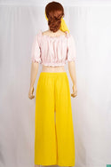 Ladies crop ruffle neck design ruffle half sleeve casual fit tops