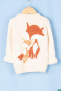 Kids full sleeve round neck regular fit woolly soft knit sweater.