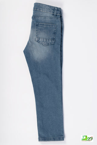 Girl's slim fit Ripped Jeans in Denim Blue.