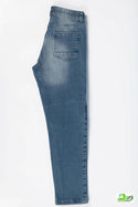 Girl's Regular fit Ripped faded Jeans in Denim Blue.