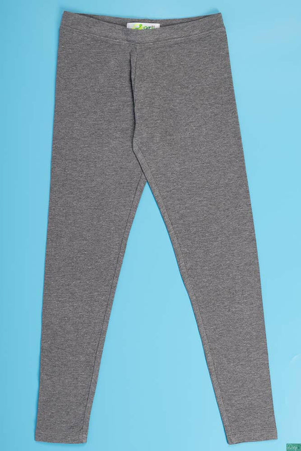 Girl's full length soft comfortable light weighted leggings in Deep Ash.