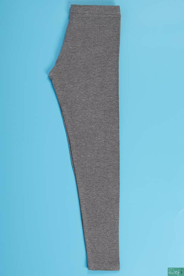 Girl's full length soft comfortable light weighted leggings in Deep Ash.