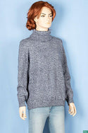 Ladies full sleeve high neck loose fit sweater.