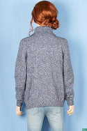 Ladies full sleeve high neck loose fit sweater.
