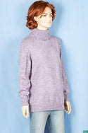 Ladies full sleeve high neck loose fit sweater.