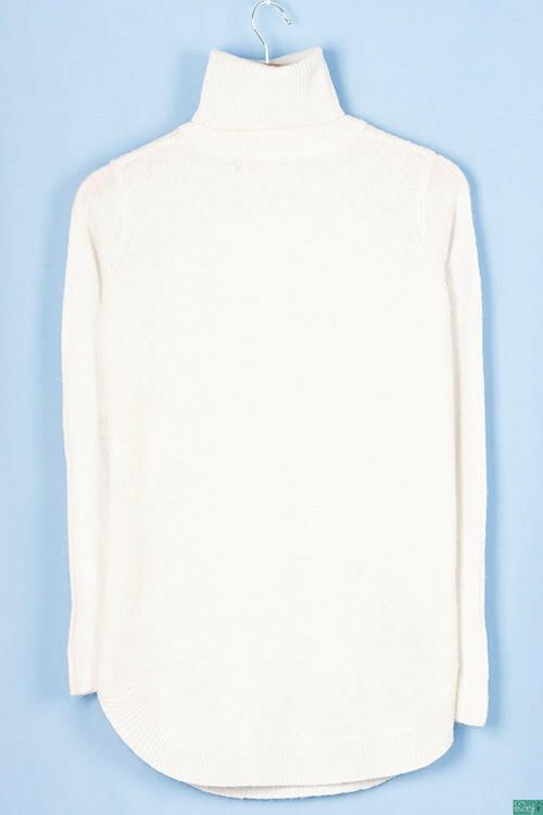 Ladies full sleeve high neck casual fit sweater.